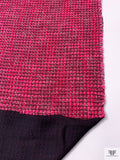 Chunky Tweed with Fused Backing - Hot Pink / Magenta / Black