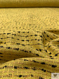 Bouclé Lightweight Tweed Suiting with Lurex Fibers - Tuscan Yellow / Black /