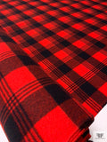 Made in USA Plaid Wool Coating - Red / Black