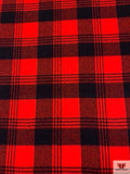 Made in USA Plaid Wool Coating - Red / Black