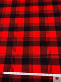 Made in USA Plaid Wool Coating - Red / Black