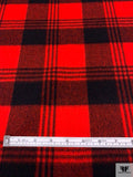 Made in USA Plaid Wool Coating - Red / Black