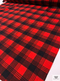 Made in USA Plaid Wool Coating - Red / Black