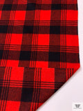 Made in USA Plaid Wool Coating - Red / Black