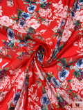 Floral Printed Cotton Voile - Red / White / Blues / Greens