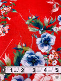 Floral Printed Cotton Voile - Red / White / Blues / Greens