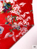 Floral Printed Cotton Voile - Red / White / Blues / Greens
