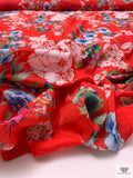 Floral Printed Cotton Voile - Red / White / Blues / Greens