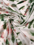 Tie-Dye Printed Cotton Voile - Dark Green / Pink / White
