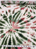Tie-Dye Printed Cotton Voile - Dark Green / Pink / White