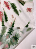 Tie-Dye Printed Cotton Voile - Dark Green / Pink / White