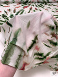 Tie-Dye Printed Cotton Voile - Dark Green / Pink / White