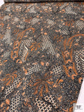Ornate Batik Pheonix Printed Cotton Voile - Bronze Brown / Cream / Black