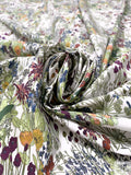 Garden Floral Printed Cotton Poplin - White / Multicolor