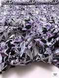 Wisteria and Floral Printed Cotton Poplin - Lavender / Grey / White / Black
