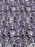 Wisteria and Floral Printed Cotton Poplin - Lavender / Grey / White / Black