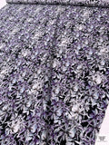 Wisteria and Floral Printed Cotton Poplin - Lavender / Grey / White / Black