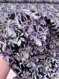 Wisteria and Floral Printed Cotton Poplin - Lavender / Grey / White / Black