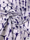 Geometric Tie-Dye Printed Cotton Poplin - Dark Purple / White