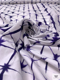 Geometric Tie-Dye Printed Cotton Poplin - Dark Purple / White