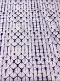 Geometric Tie-Dye Printed Cotton Poplin - Dark Purple / White