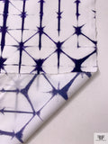 Geometric Tie-Dye Printed Cotton Poplin - Dark Purple / White