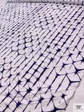 Geometric Tie-Dye Printed Cotton Poplin - Dark Purple / White