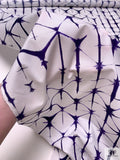 Geometric Tie-Dye Printed Cotton Poplin - Dark Purple / White