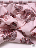 Paisley Printed Cotton Poplin - Baby Pink / Reds