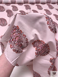 Paisley Printed Cotton Poplin - Baby Pink / Reds