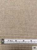 Italian Houndstooth Soft Cashmere Blend Suiting - Beige / Grey
