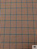 Italian Glen Plaid Jacket Weight Suiting - Tan / Teal / Purple Wine