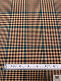 Italian Glen Plaid Jacket Weight Suiting - Tan / Teal / Purple Wine