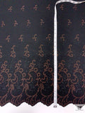 Italian Double-Scalloped Embroidered Wool Crepe with Metallic Detailing - Black / Copper