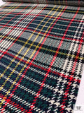 Italian Large-Scale Plaid Bouclé Wool Coating - Red / Navy / Yellow / Green / Wihte