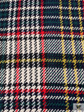 Italian Large-Scale Plaid Bouclé Wool Coating - Red / Navy / Yellow / Green / Wihte