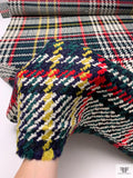 Italian Large-Scale Plaid Bouclé Wool Coating - Red / Navy / Yellow / Green / Wihte