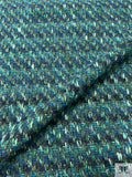 Italian Wool-Blend Chunky Tweed Jacket Weight - Greens / Blues
