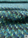 Italian Wool-Blend Chunky Tweed Jacket Weight - Greens / Blues