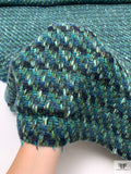 Italian Wool-Blend Chunky Tweed Jacket Weight - Greens / Blues
