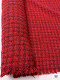 Bouclé Jacket Weight Tweed with Lurex Fibers - Red / Purple / Black