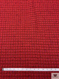 Bouclé Jacket Weight Tweed with Lurex Fibers - Red / Purple / Black