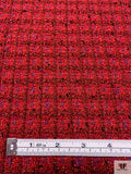 Bouclé Jacket Weight Tweed with Lurex Fibers - Red / Purple / Black