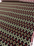 Italian Ethno-Geometric Woven Jacket Weight - Black / Green / Red / White
