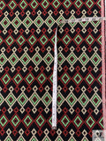 Italian Ethno-Geometric Woven Jacket Weight - Black / Green / Red / White