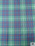 Italian Plaid Wool Suiting - Green / Blue / Red