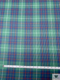 Italian Plaid Wool Suiting - Green / Blue / Red