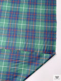 Italian Plaid Wool Suiting - Green / Blue / Red