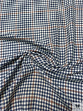 Italian Houndstooth Plaid Soft Cashmere-Blend Fine Suiting - Navy / Off-White / Caramel