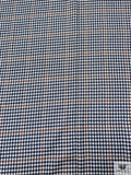 Italian Houndstooth Plaid Soft Cashmere-Blend Fine Suiting - Navy / Off-White / Caramel